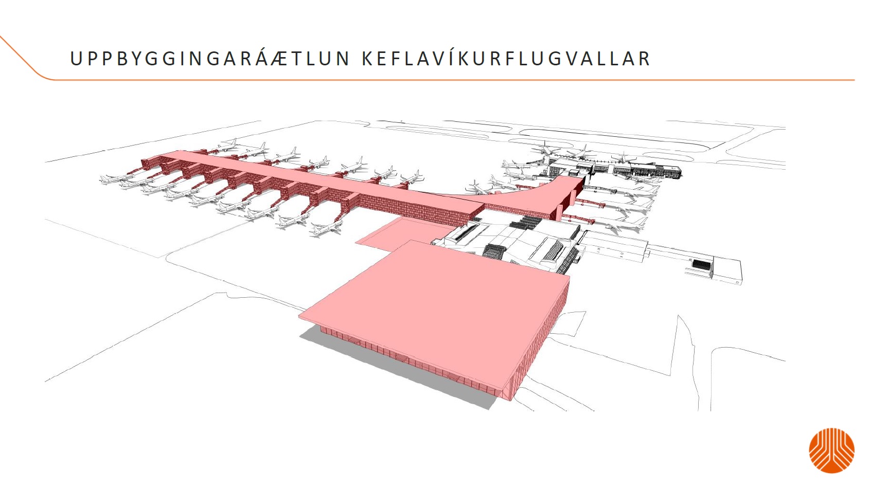 The plan of reconstruction of main terminal of Keflavik airport // Source: Isavia