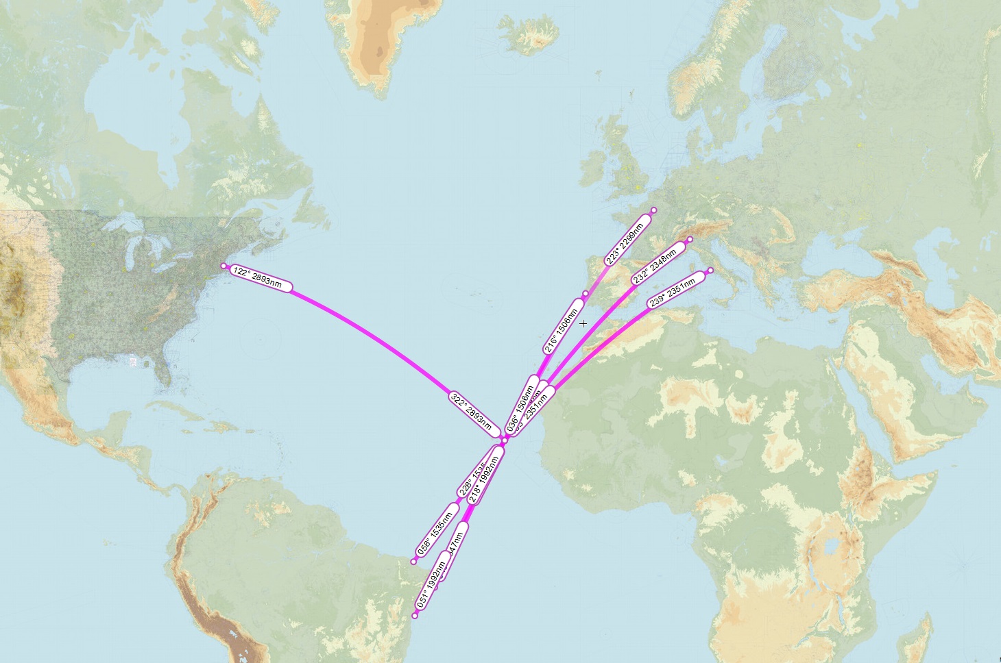 Strategic location of Cape Verde for trans-Atlantic flights between Europe and Americas // Source: Skyvector