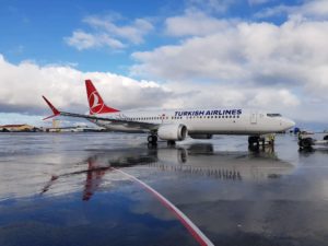 Fuel stop in Keflavik during ferry flight of Boeing 737 MAX 8 TC-LCF for Turkish Airlines // Source: Mārtiņš Zaķis