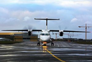 The newest addition to Flugfélagið Ernir fleet, Dornier 328-110TP TF-ORI, first arrival to Reykjavik airport // Source: Birgir Steinar Birgisson