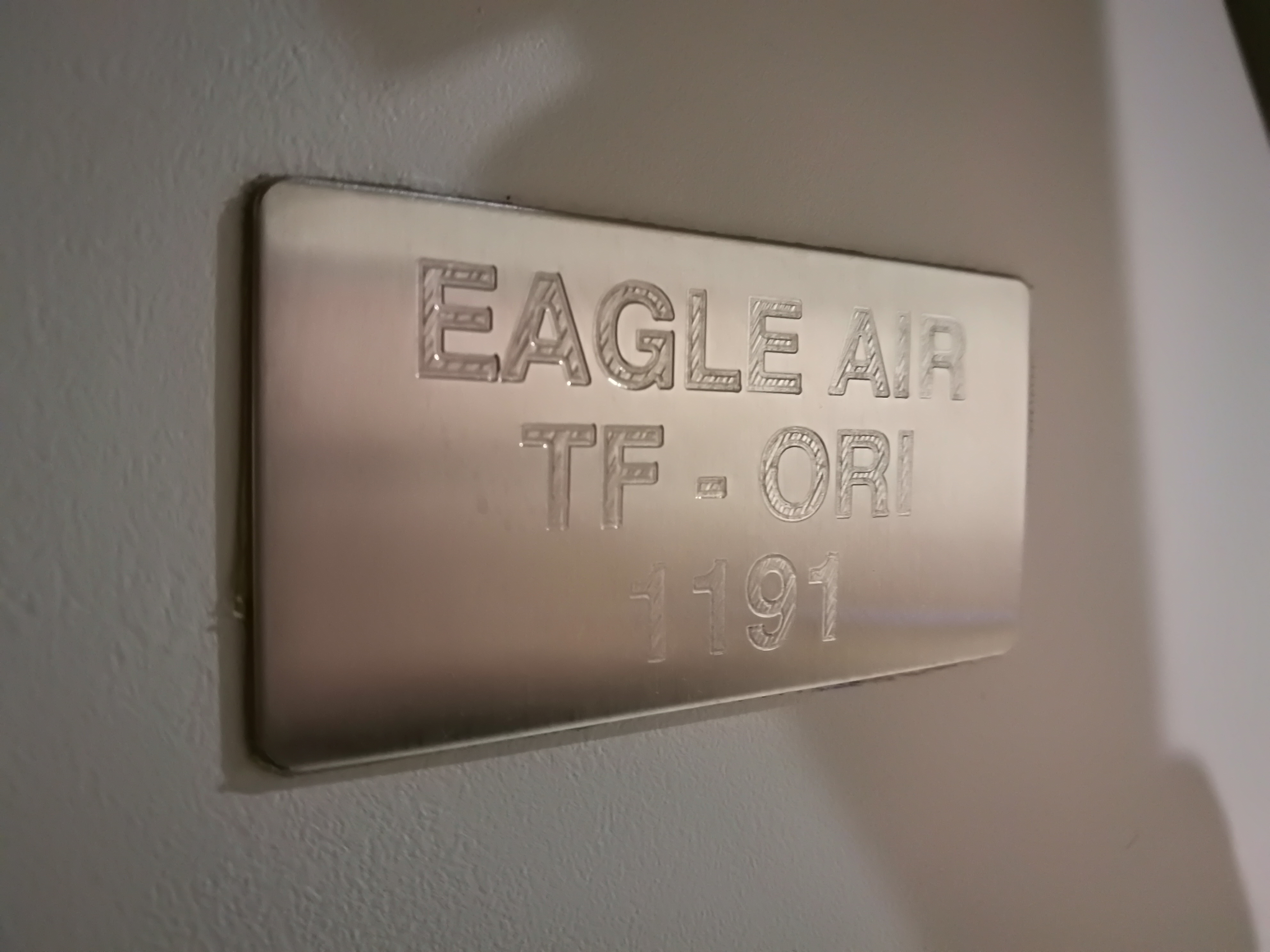The plate of "Eagle Air" Dornier 328 (reg. TF-ORI) // Source: Flugblogg