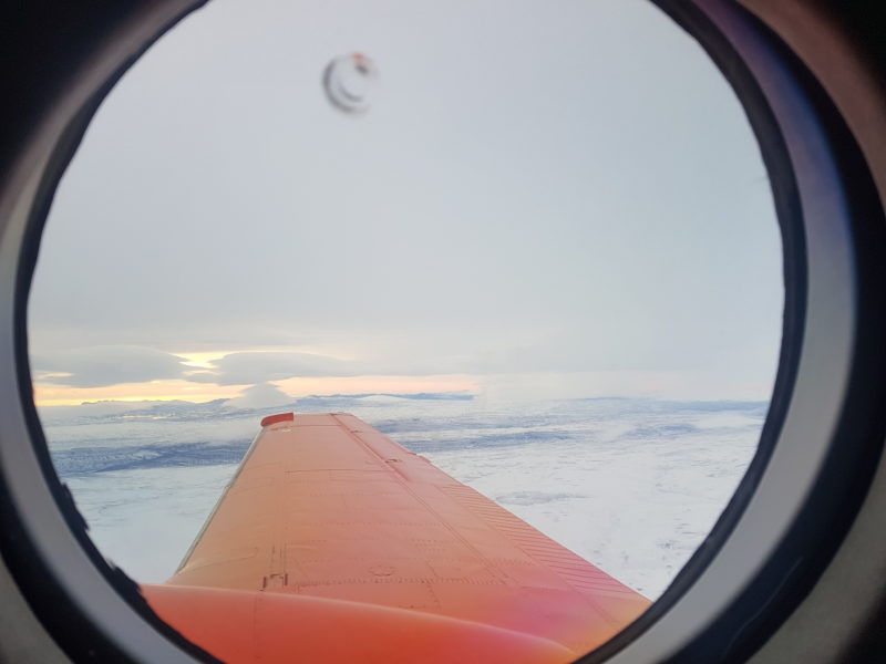 Winter landscape in the vicinity of Egilsstaðir viewed from Isavia Beechcraft Super King Air 200 TF-FMS // Source: Flugblogg