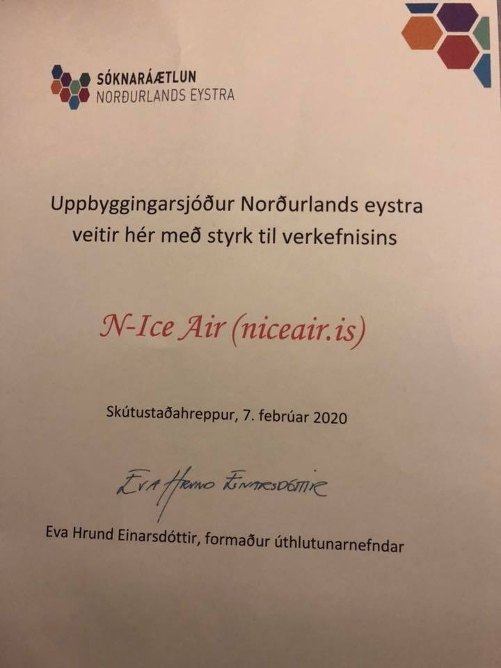 The certificate from Northeastern Development Initiative // Source: Thorvaldur Ludvik Sigurjonsson