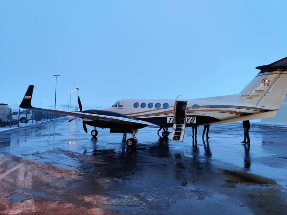 Mýflug Beechcraft B250 King Air reg. TF-MYB have arrived in Akureiry // Source: Pawel Kolosowski