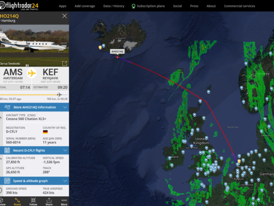 The first delivery of anti-COVID19 vaccine in Iceland // Source: Flightradar24