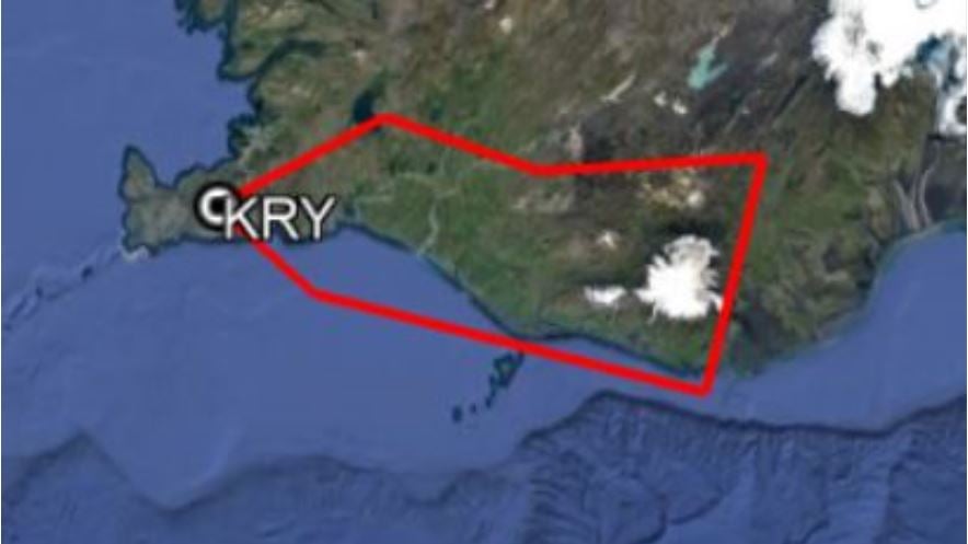 The forecast for ash after the eruption of Fagradalsfjall in March 2021 // Source: Isavia