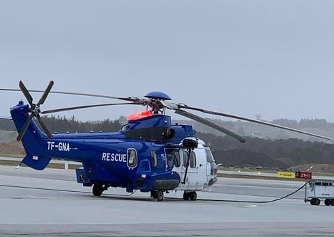 Airbus H225 with reg. TF-GNA is preparing to depart from Stavanger to Reykjavik // Source: Leonardo AW101 SAR/Westland Sea King (Facebook)