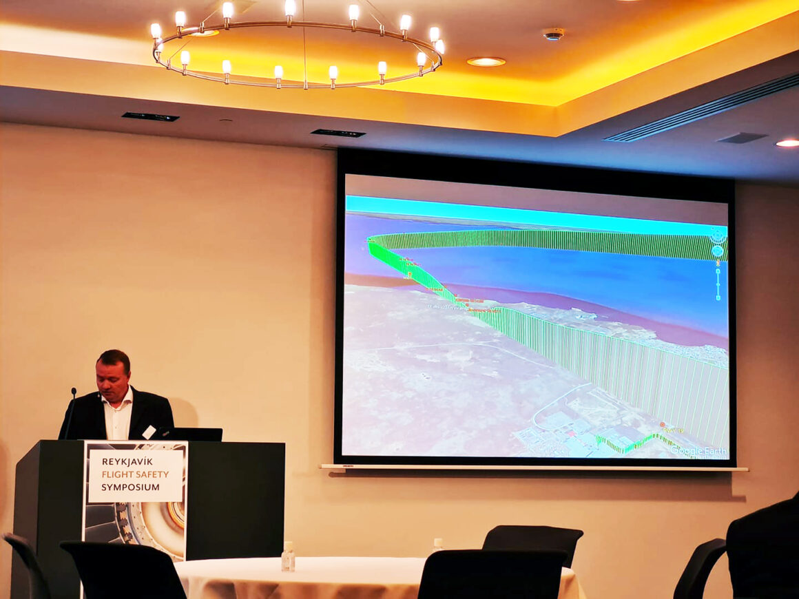 Investigator at the Icelandic Transportation Safety Board (RNSA) Ragnar Guðmundsson present report during Reykjavik Flight Safety Symposium 2021