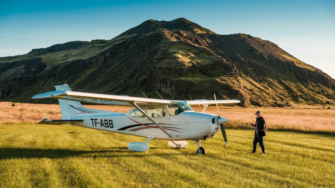 Cessna 172N reg. TF-ABB and Haraldur Diego // Source: Andro Loria