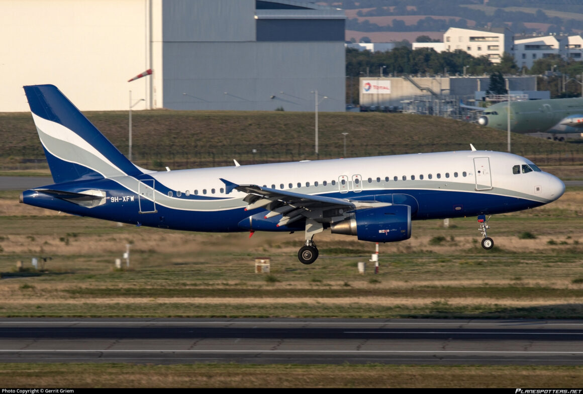 HiFly Malta Airbus A319 reg. 9H-XFW in Toulouse, France in 2019 // Source: Gerrit Griem (planespotters.net)