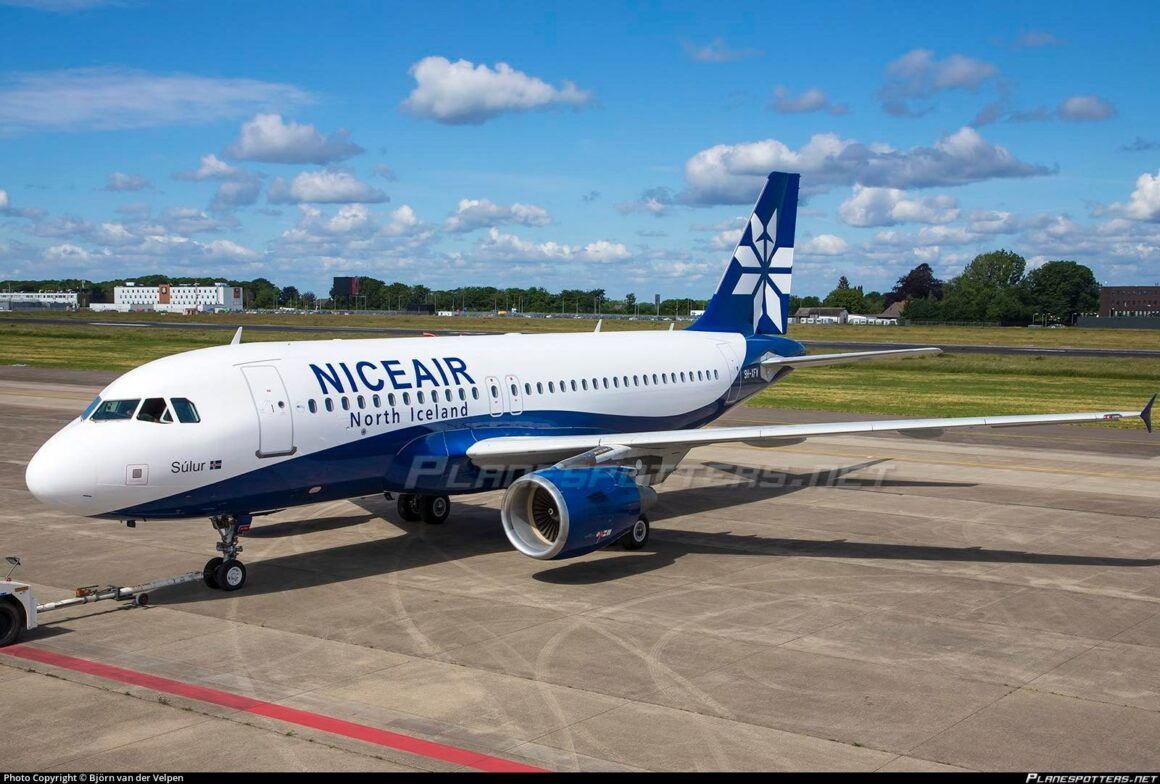 Niceair Airbus A319 "Súlur" reg. 9H-XFW, operated by HiFly Malta, after repainting in Maastricht // Source: Björn Van Velpen (Planespotters.net)