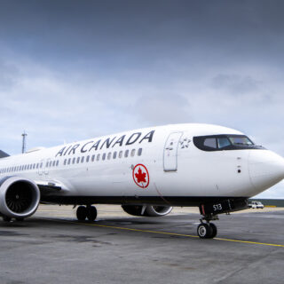 Air Canada Boeing 737 MAX 8 reg. C-FSIQ in Keflavik Airport // Source: Isavia